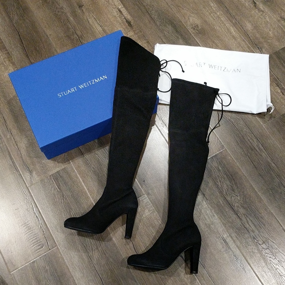 LAST CALL NIB Stuart Weitzman Highland Black Suede